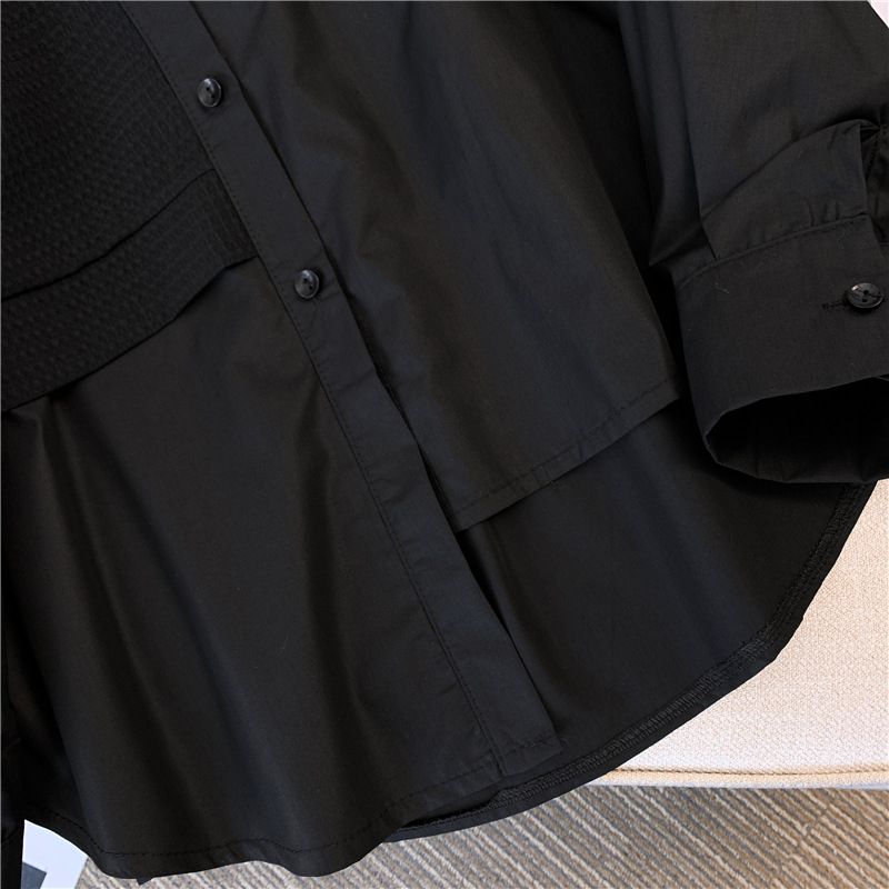 Abbigliamento Waffle Ing Maglietta a due pezzi da donna, top casual larghi per l'inizio dell'autunno_voghion.com
