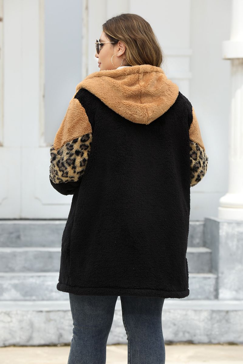 Women's Clothing Plus Size Women's Fleece Lined Coat With Color Block Design - Warm & Stylish Outerwear For Fall (Camel, 1XL-5XL)_voghion.com