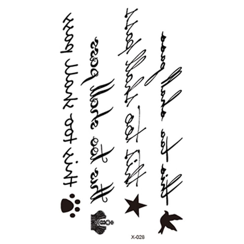 Fresh Style Text Fashion English Letter Waterproof Tattoo Stickers_voghion.com
