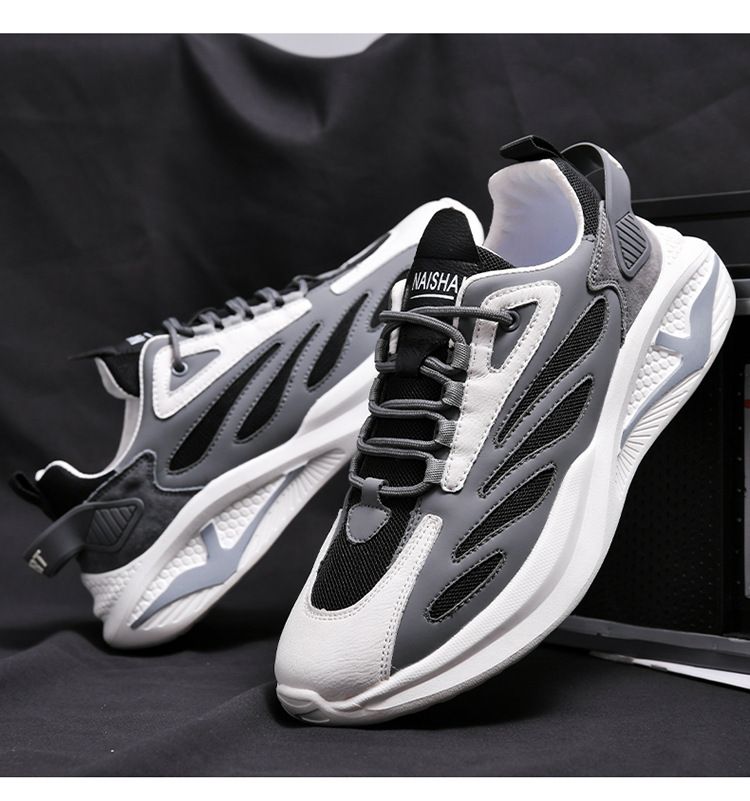 Vīriešu sporta jaunas tendences, mīkstas zoles, pavasara rudens skriešanas apavi, moderni daudzpusīgi, ērti un elpojoši_voghion.com