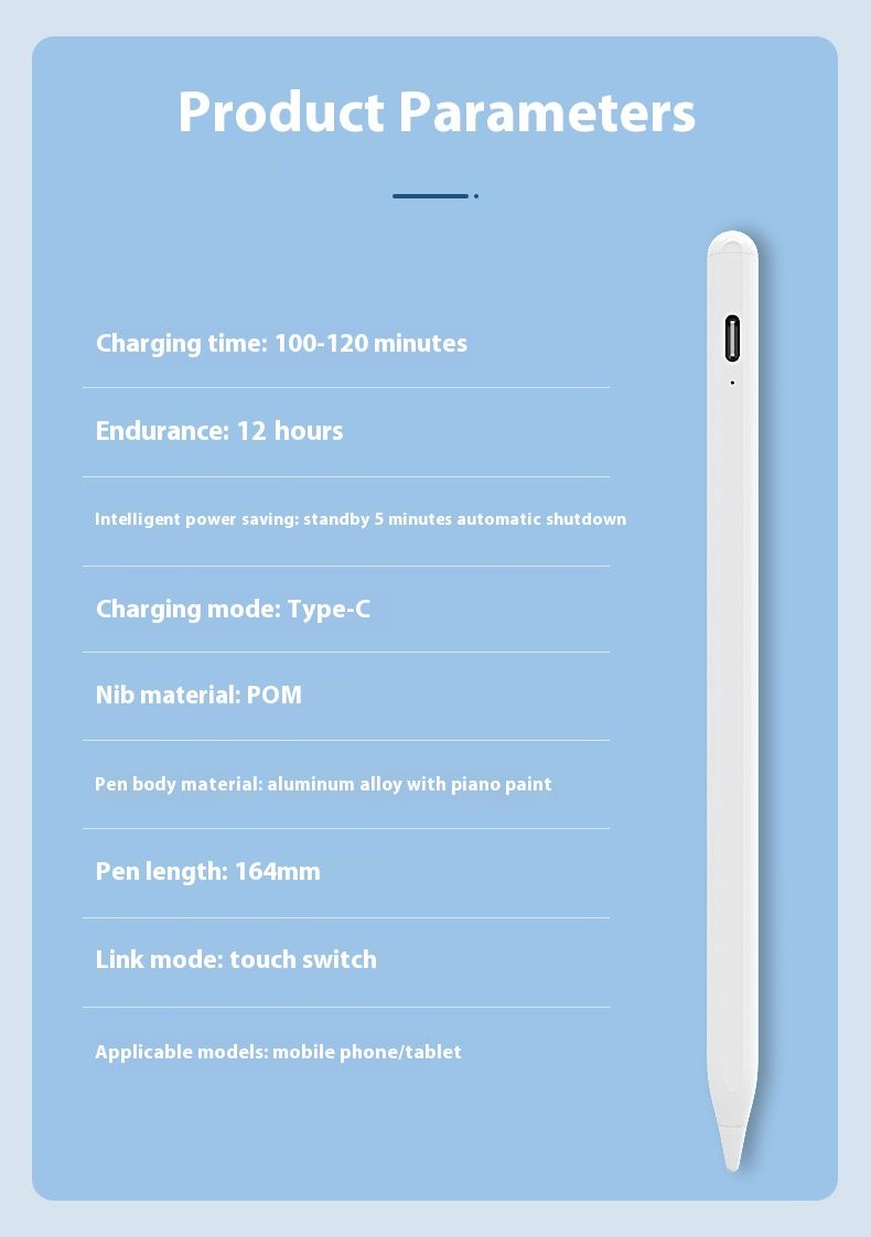 Pencil capacitive suitable for Android, iPad,   touch screen, tablet, handwriting and painting pen_voghion.com