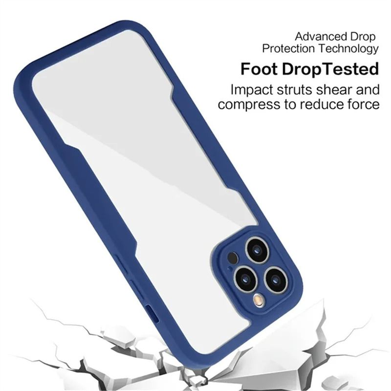 360 Full Body Phone Case For IPhone 16 15 14 13 12 11 Pro Max Plus Clear Shockproof Front Back Protection Cover Phone Accessorie_voghion.com
