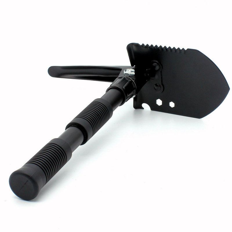 Multifunctional engineer lifesaving thickened double grip camping small folding army shovel outdoor_voghion.com