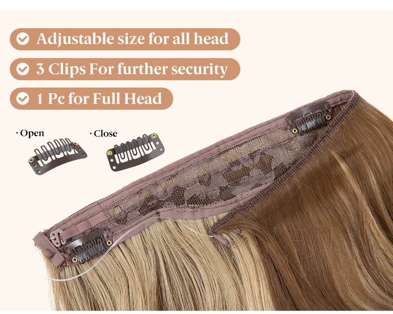 parrucca alla moda parrucca femminile pezzo unico pezzo di capelli Big Wave capelli lunghi e ricci pezzo di estensione dei capelli in fibra chimica senza cuciture_voghion.com