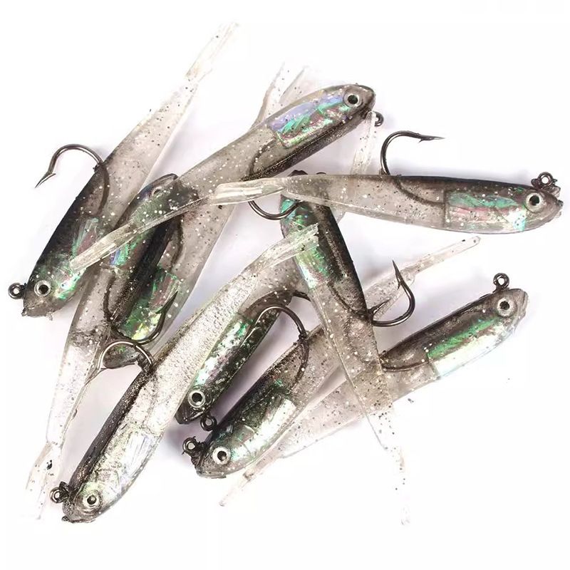 Small Silverfish Soft Worm Fishing Lead-Weighted Fish Lure Forktail Bulk Bionic Bait_voghion.com