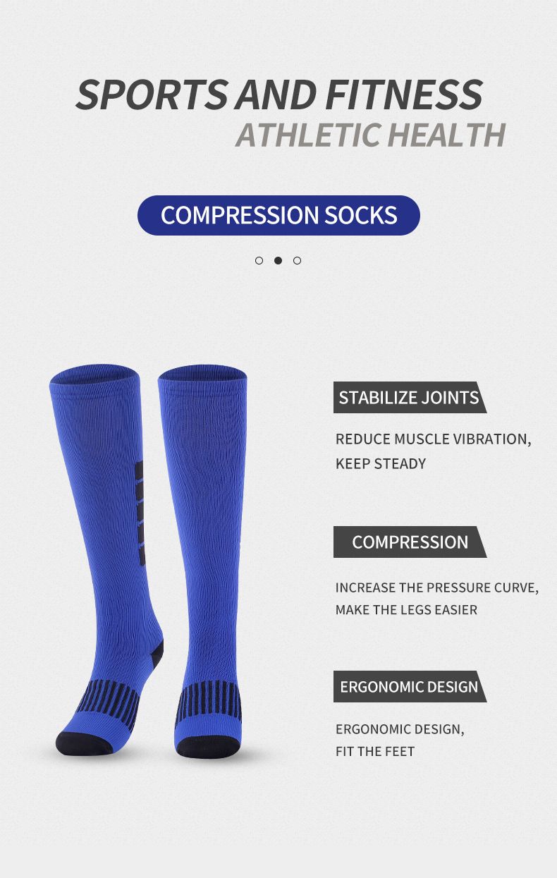 Compression socks colorful striped long compression socks fitness sports running and cycling socks_voghion.com