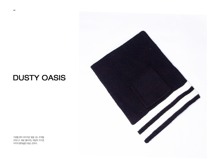 Women's Scarves new high-quality knitted wool scarf core-spun yarn solid color pocket scarf for men and women_voghion.com