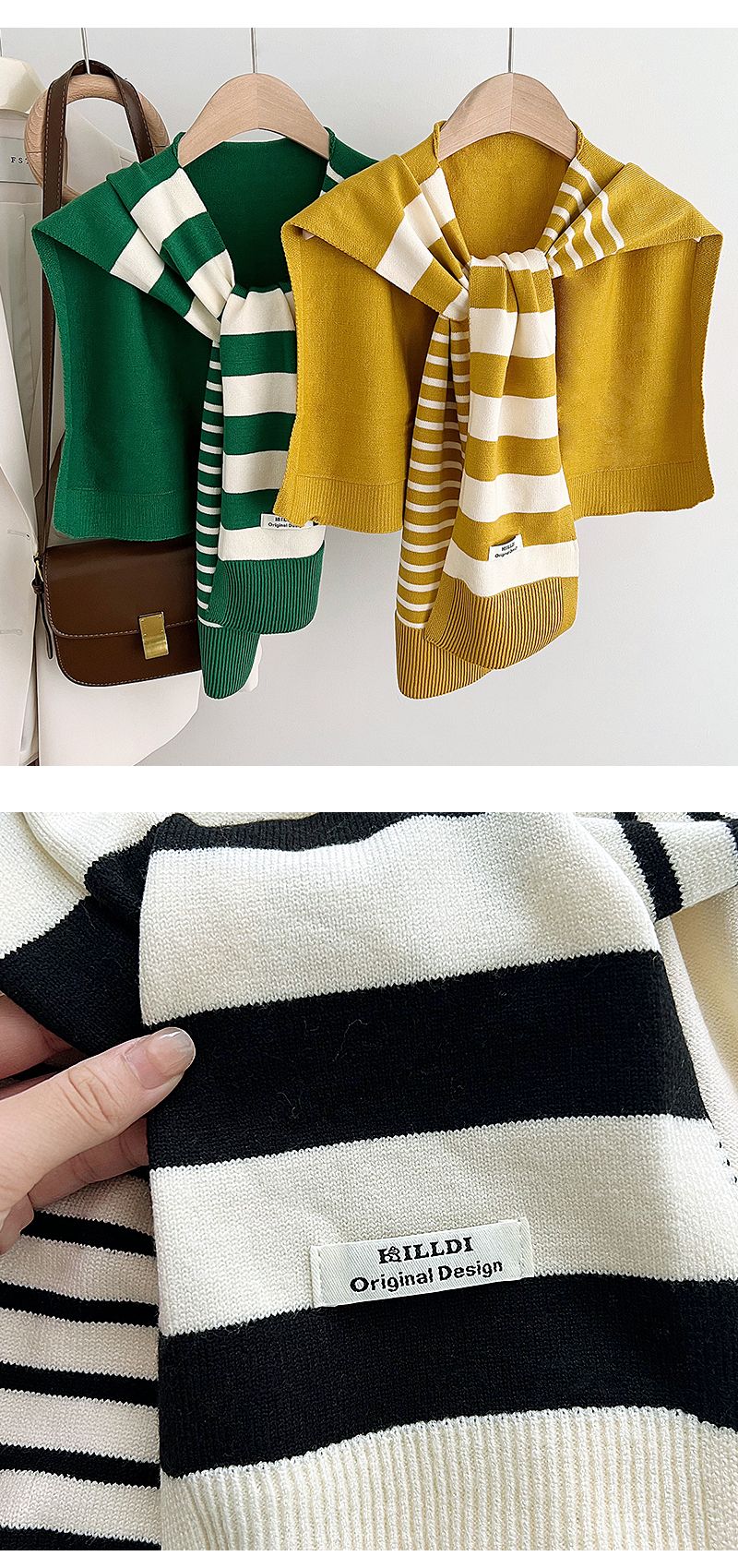 Nuovo capospalla a righe autunnale, decorazione del colletto da donna per uscire, camicie abbinate, versatili ed eleganti_voghion.com
