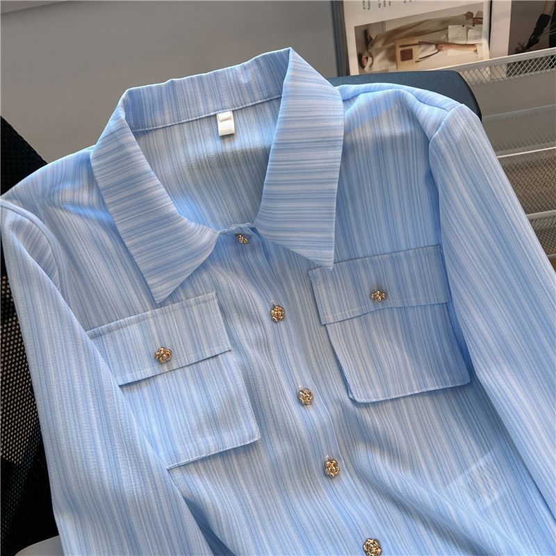 Damenbekleidung Frühling Neues beliebtes bequemes schlankes weißes Design Nischenhemd_voghion.com