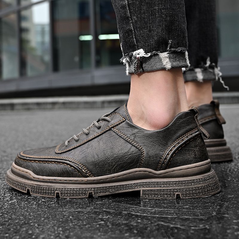 Neu Leder Frühling herren Schuhe High-top herren Erhöhung Werkzeug Martin Stiefel_voghion.com