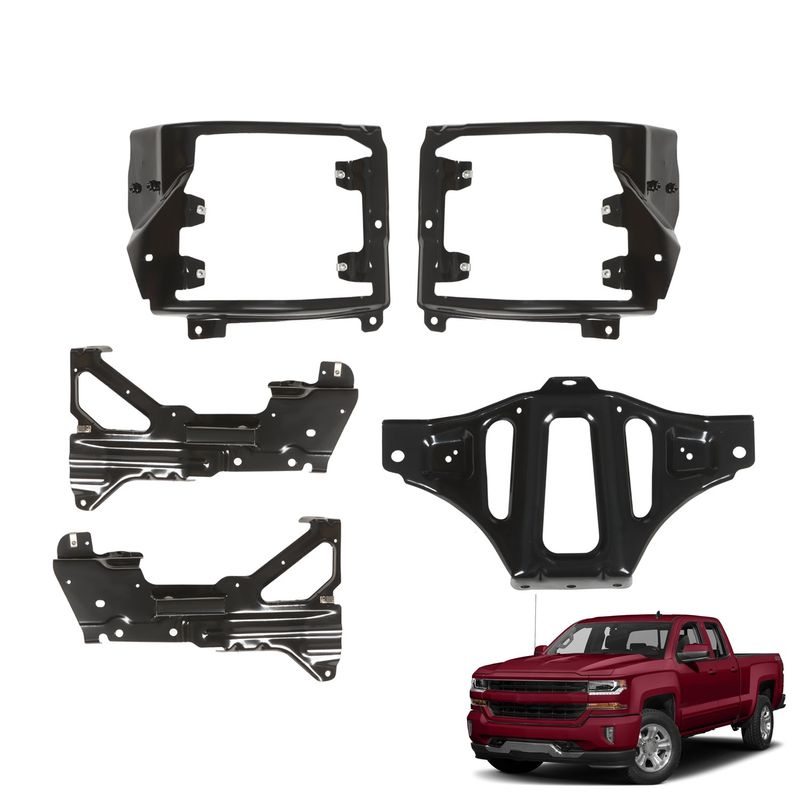 For 2016-2018 Chevrolet Silverado 1500 Front Bumper Support & Mount Bracket Set_voghion.com