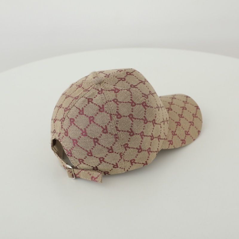 Gorra de béisbol con visera y bordado de cuadrícula completa con letra R, estilo retro, para hombre y mujer, con personalidad y protección solar._voghion.com