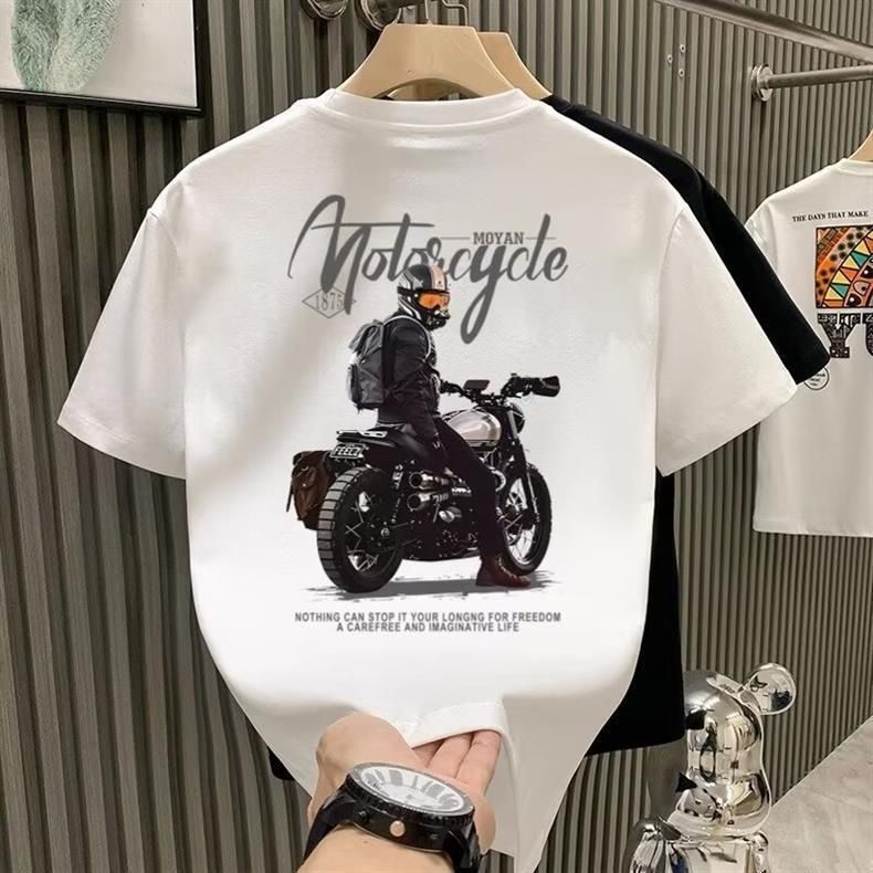 Maglietta estiva a maniche corte da uomo, ampia e larga, a mezza manica, alla moda, casual, versatile_voghion.com
