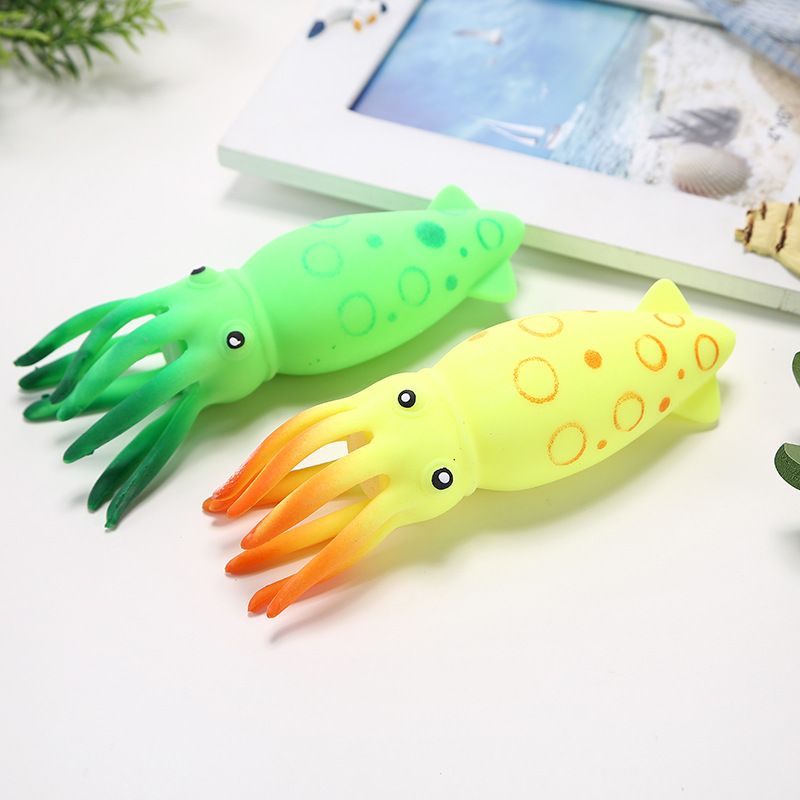 Squishies di schiuma, simulazione creativa, decompressione, calamaro, farina, pizzico, musica, calamaro arcobaleno, TPR, colla morbida, sfiato, polpo, spremere, animale dell'oceano_voghion.com