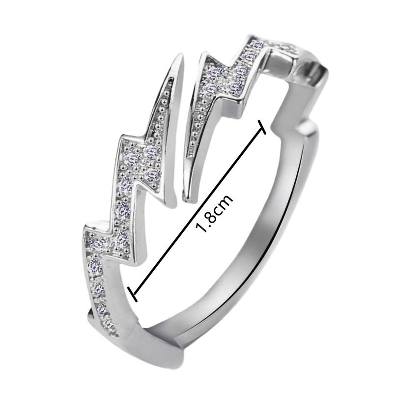 Klar til lager Punk Hiphop Sier Farve Zircon Belysning Åbne Ringe til Mænd Mode Smykker Gave Kreativ Justerbar Ring_voghion.com