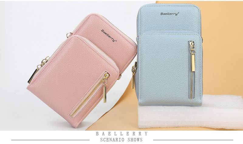 Shoulder Bag Fashionable and Versatile Zipper Vertical Double-layer Mobile Phone Bag Anti-theft Small Square Bag for Shopping and Dating Baellerry_voghion.com