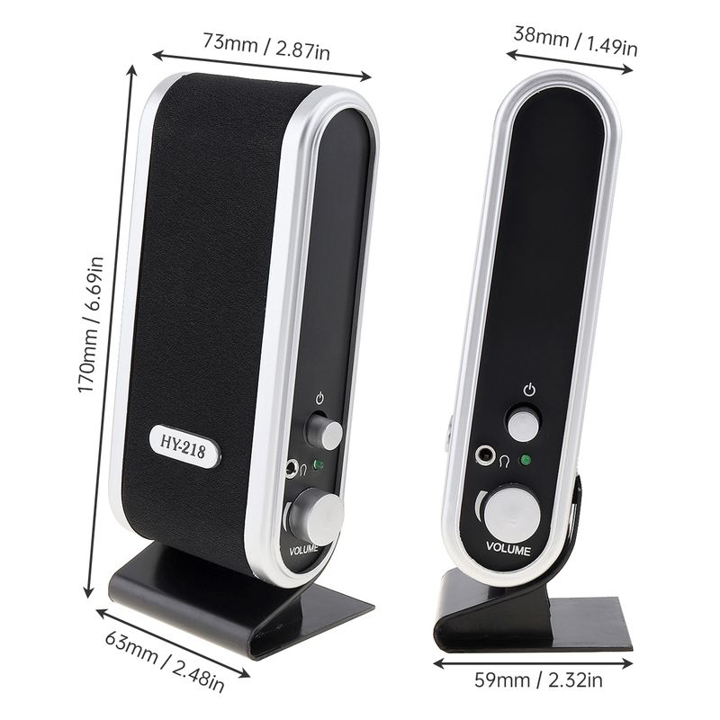 HY-218 6W 2.0 Wired USB Power Notebook Speakers Stereo 3.5mm Audio Jack Portable Loud Speaker For Laptop Computer_voghion.com