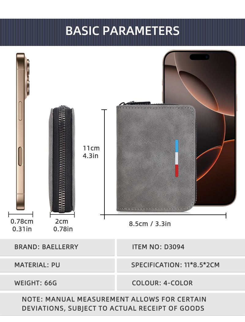Baellerry New Men's Card Wallet, Simple Retro, Multi-card Design, Organ Style Structure, Set Of Card Wallet, Coin Purse, ID Bag, Card Holder In One._voghion.com