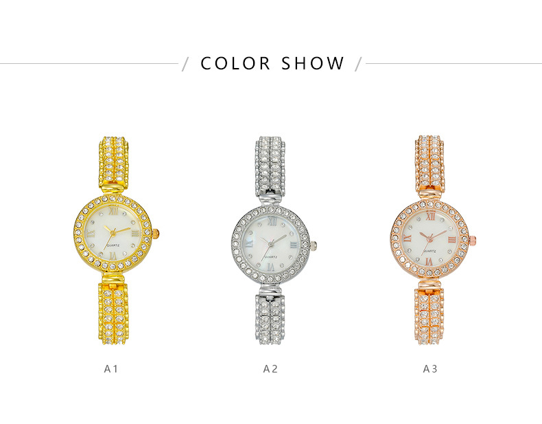 Temperament Women's Watch Women's Watch Simple Fashion Round Diamond Set Small Dial_voghion.com
