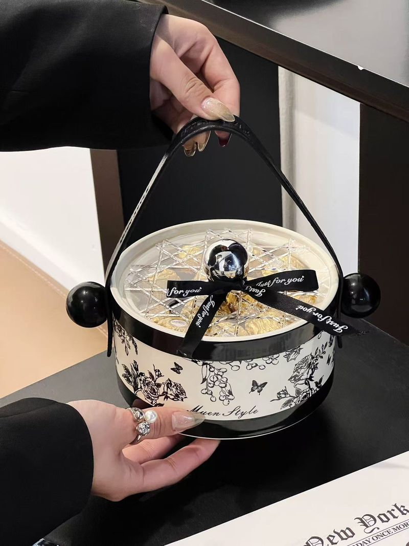 Cestino per la frutta in ceramica con coperchio in acrilico e manico in pelle: vassoio moderno per snack, tavolino da caffè, bancone della cucina e arredamento da sala da pranzo_voghion.com