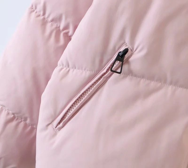 Women's clothing Women's cotton coat new stand-up collar zipper pocket thickened warm cotton coat 8AS2305A_voghion.com