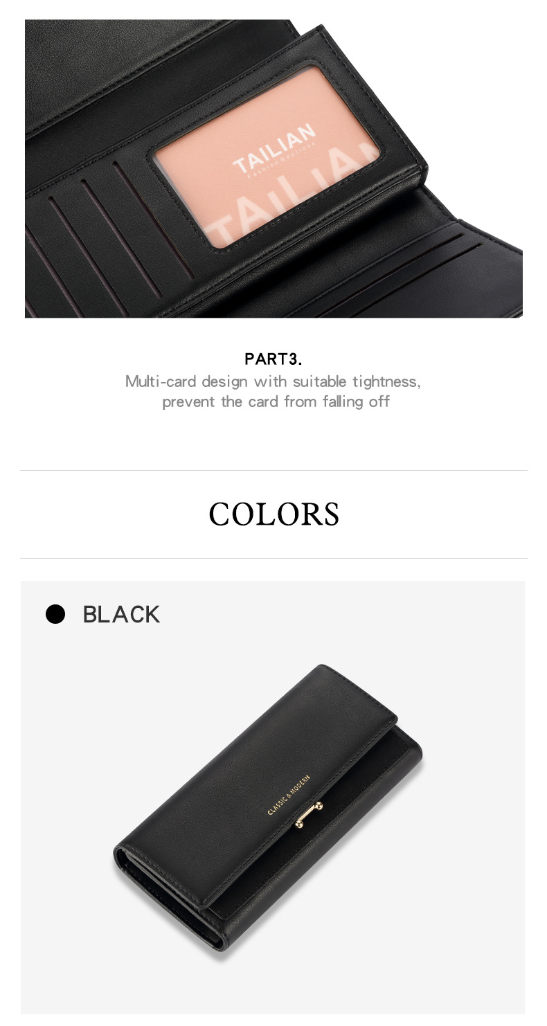 New Long And Short Women's Wallet With European And American Retro Style Large Capacity Three Fold Women's Handheld Wallet_voghion.com