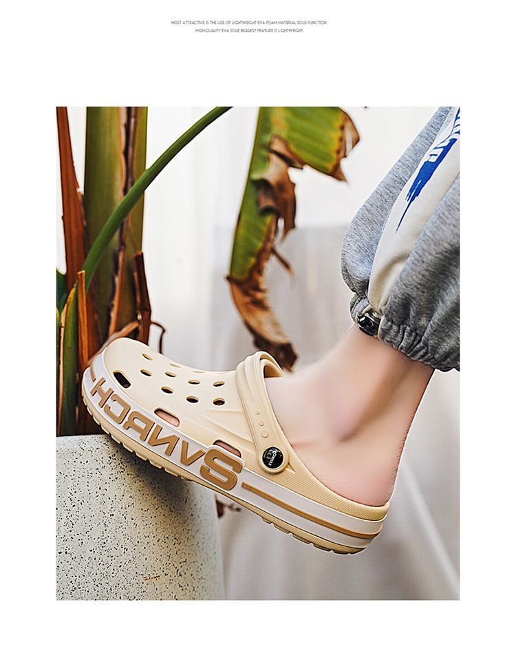 Sommer neue 2024 Männer und Frauen Lochschuhe für den Außenbereich, rutschfeste dicke Sohle, modische und vielseitige Strandsandalen_voghion.com