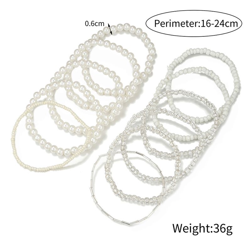 Neues Handstück-Kombinationsset, modische, personalisierte Textur, mehrschichtiges Armband mit 11 Perlen und Reisperlen_voghion.com