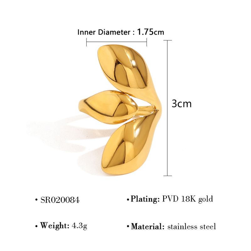 Titangold verblasst nicht, leichtes Luxus-High-End-Gefühl für Damen, Lava-Öffnungsring aus Edelstahl, Handschmuck_voghion.com