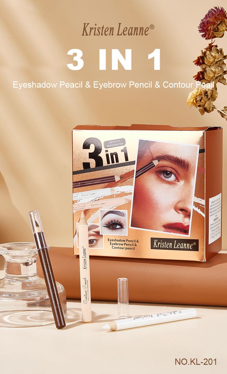 KAŞ Yüksek Maliyet Performans Pratik Kapatıcı Eyeliner Dayanıklı Su Geçirmez Kaş Kalemi 3 Set_voghion.com
