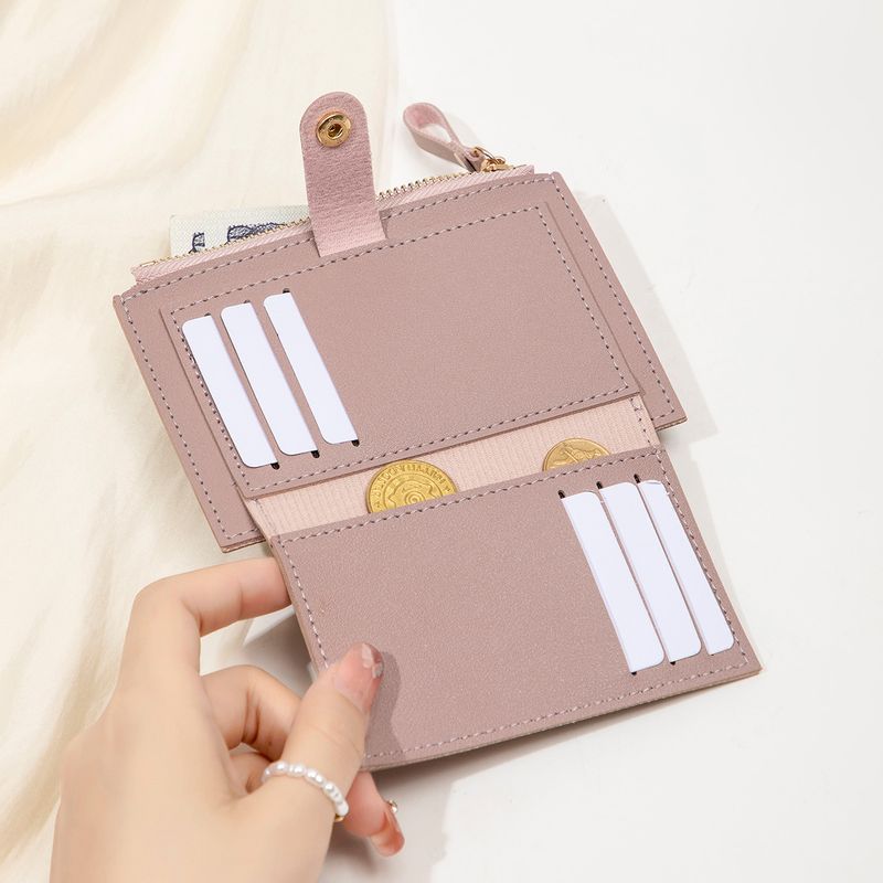 2025 New Ultra-thin Student Small Wallet, Simple And Fashionable Zipper Card Bag, Cute Women's Change Bag_voghion.com