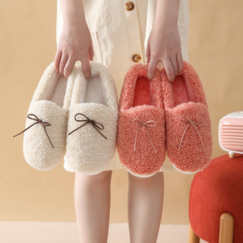 Pantofole autunnali e invernali con tacco per donna, scarpe premaman in cotone morbido con suola morbida per la casa, stile Ins_voghion.com