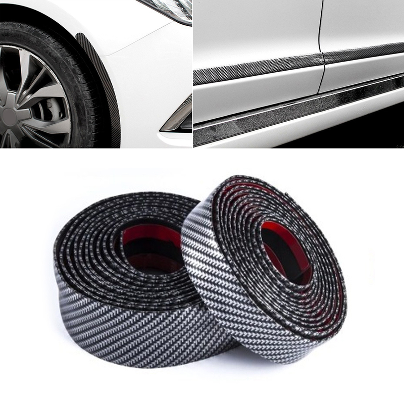 Yuanmheng Car Styling Carbon Fiber Rubber Door Sill Protector Trim Strip Decor Sticker_voghion.com