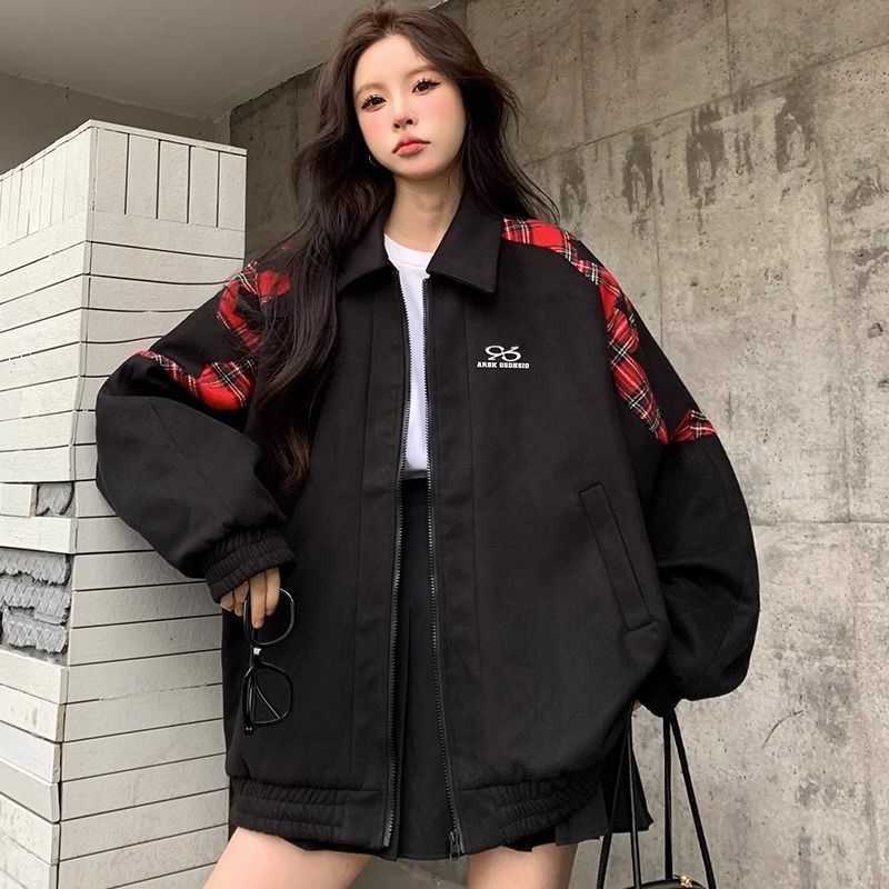 Giacca versatile in stile americano, nuova, ampia e ampia, per ragazze, primavera-autunno 2023, da baseball, per studenti delle scuole medie e superiori_voghion.com
