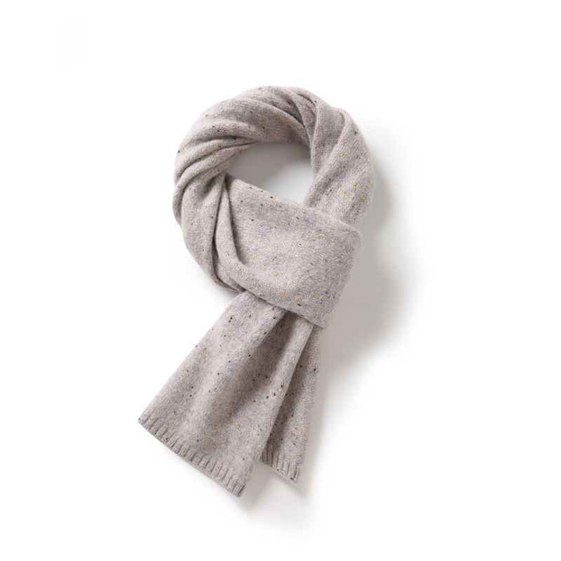 Écharpe tricotée en laine mérinos pure à pois, douce, confortable, chaude et polyvalente_voghion.com