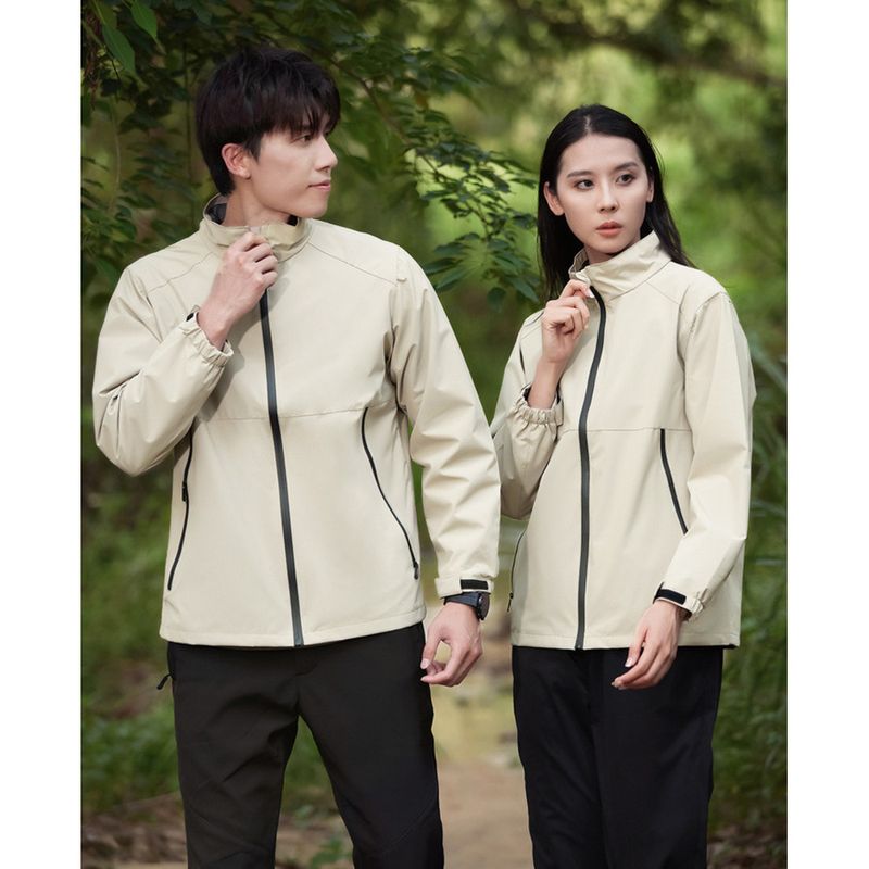 Men's Three-Proof Workwear Stand Collar Jacket Outdoor Multi-Functional Thin Breathable Waterproof Coat_voghion.com