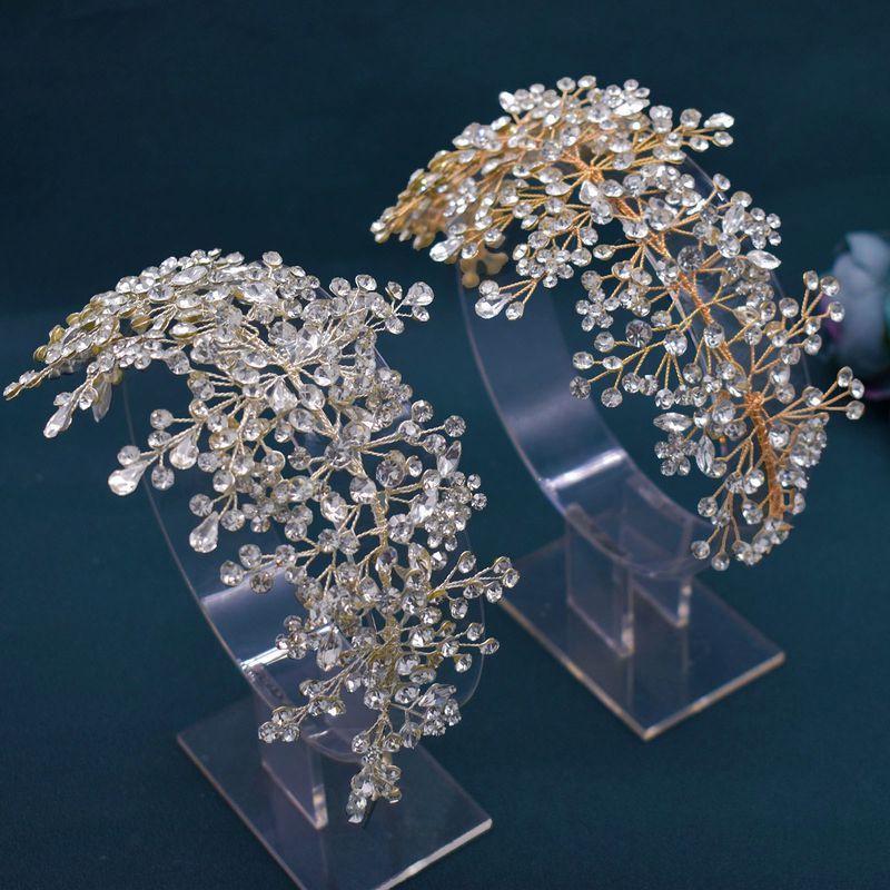 Strass Kopfschmuck Braut Hochzeit Kleid Stirnband Haarband Haar Zubehör Handgemachte Haar Stück Zubehör_voghion.com