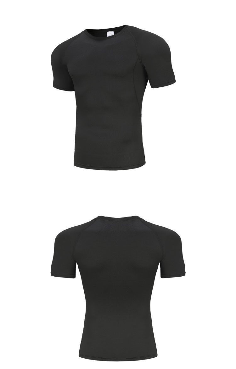 Fitness Outdoor Sports Quick Dry Short Sleeve T-shirt Men Training Running Elastic Tight Clothing_voghion.com