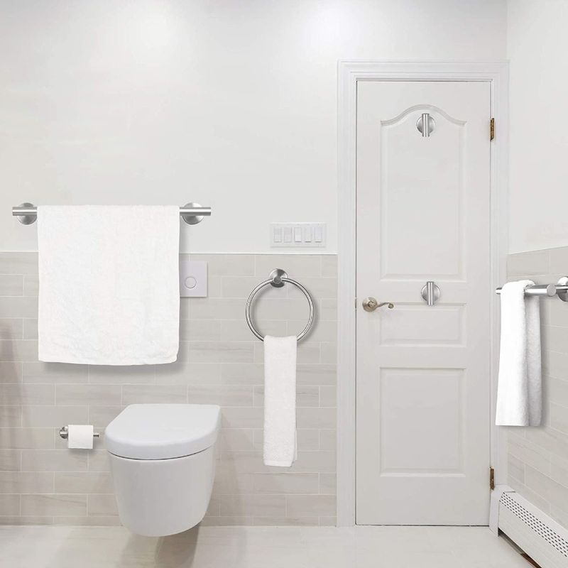 Set di 6 portasciugamani da parete in acciaio inox_voghion.com