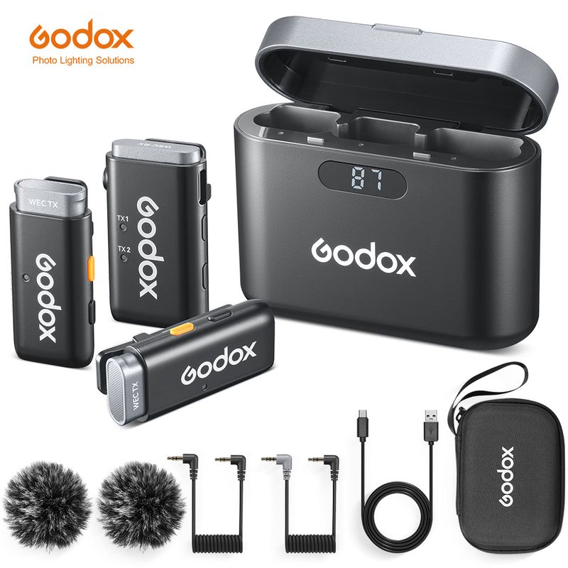 Godox WEC 2.4GHz Wireless Microphone System Transmitter Receiver Live Broadcast Reduction Noise Mic for DSLR Camera_voghion.com