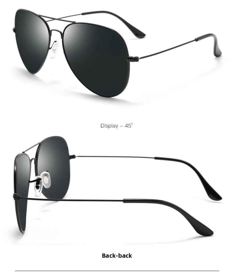 Occhiali da sole da aviatore in metallo con doppio ponte, montatura grande, protezione UV, per uomo e donna_voghion.com