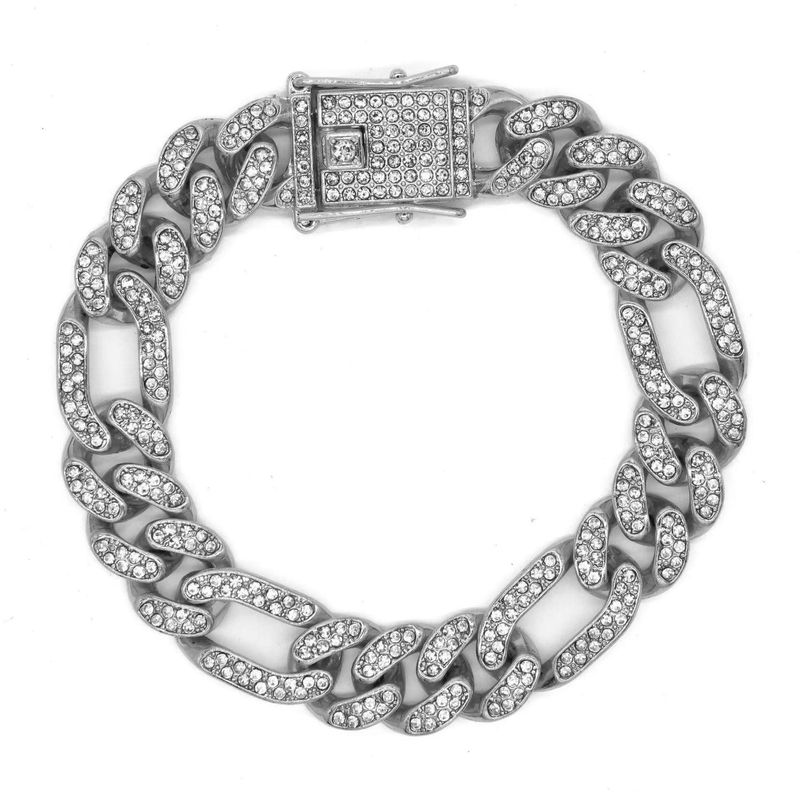 Trendy met ingelegde diamanten, nieuwe 3:1 volledige diamanten armband met Cubaanse ketting voor mannen en vrouwen, hiphop_voghion.com