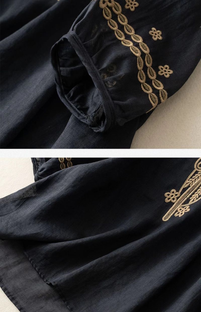 Abbigliamento da donna di alta qualità in ramiè e lino, taglia grande, maglietta estiva a maniche corte per mamma di mezza età_voghion.com
