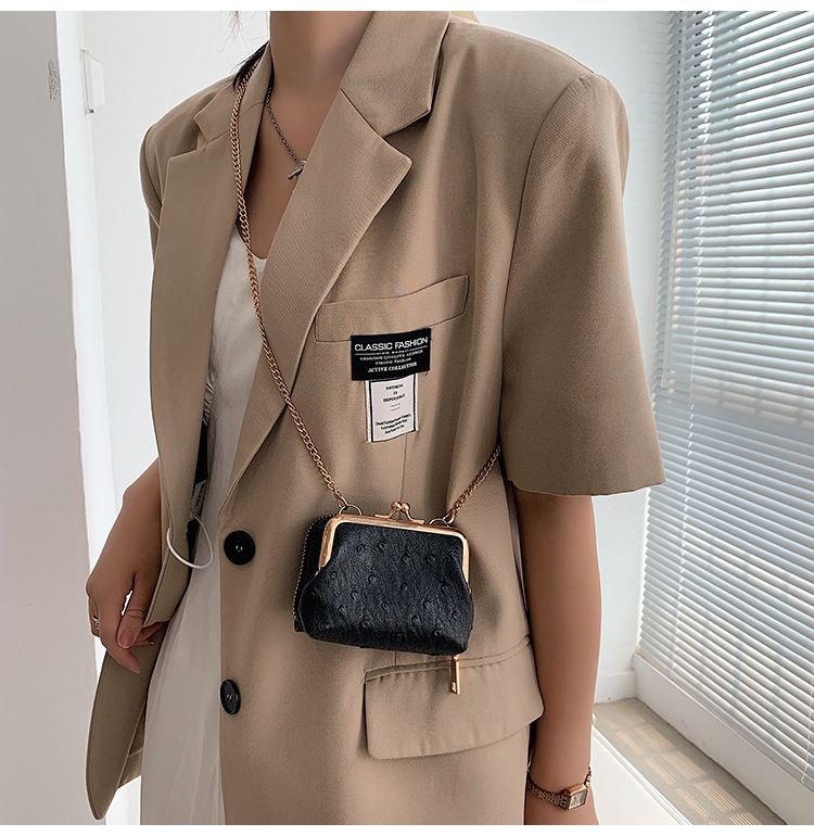 Torebka damska na jedno ramię, wzór strusia, mała torebka typu crossbody, tekstura popularna_voghion.com