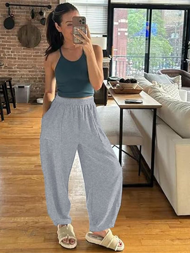 Women's Casual Jogger Pants With Pockets - Soft Stretch Polyester Tapered Pants For Workout, Office & Everyday Wear_voghion.com