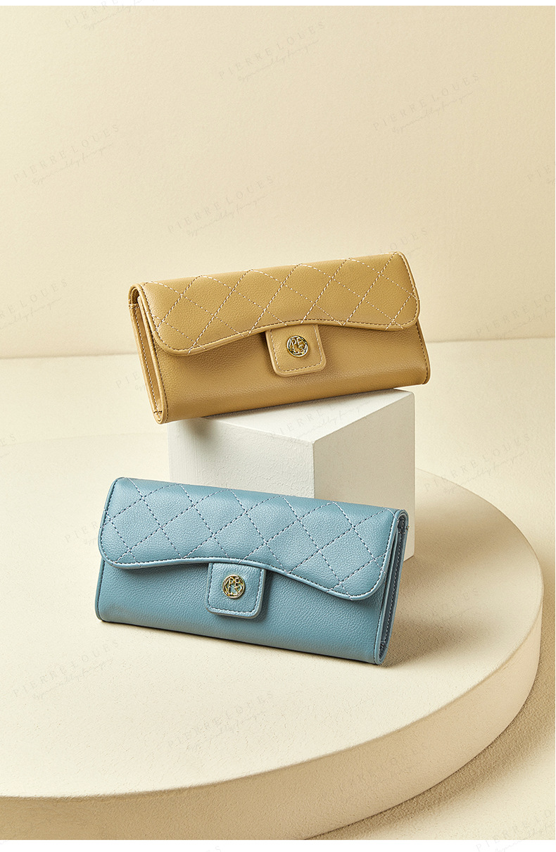 2024 New Wallet Long Women's Fashion Small Fragrant Wind Lingge Wallet Multi Functional Women's Handbag_voghion.com