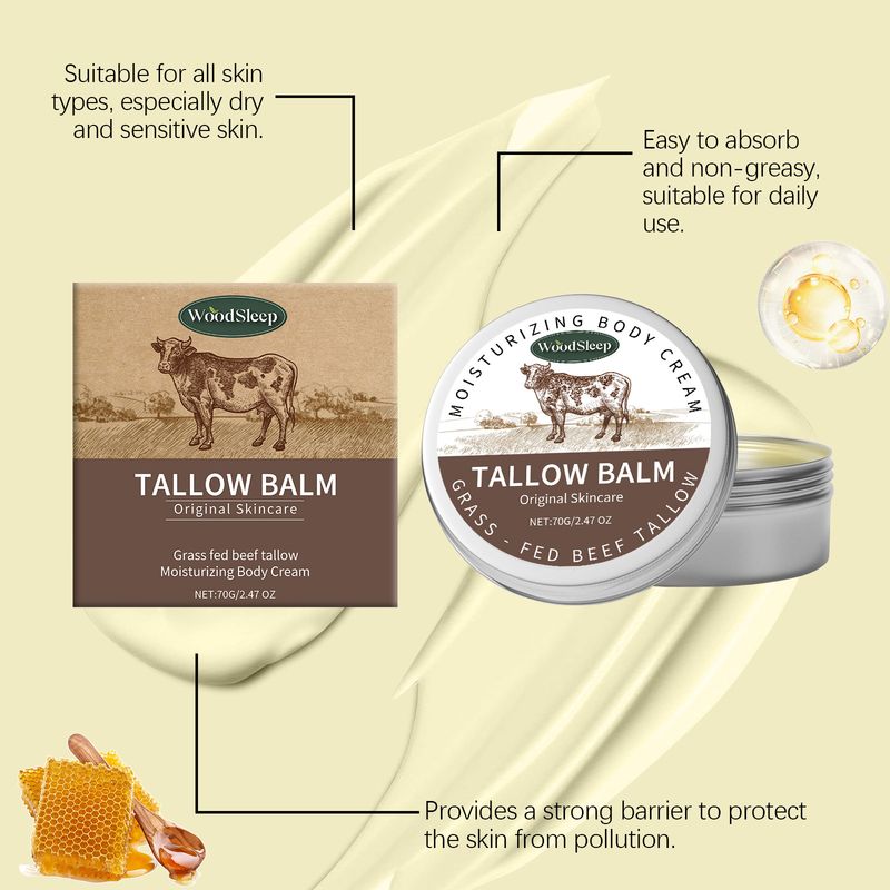 WoodSleep Tallow Moisturizing And Soothing Face Cream Butter Honey Moisturizing Cream Hydrating Cream Skin Lotion_voghion.com