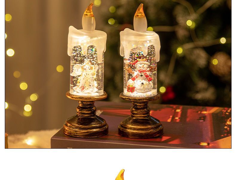 Candela di Natale con cristalli e neve per la fidanzata, regalo creativo_voghion.com