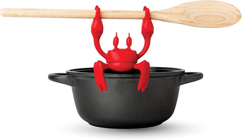 Red Crab Silikon-Besteckhalter, Herd-Silikon-Löffelhalter, hitzebeständiger Halter, rutschfester Löffelhalter, Herd-Dampfablass_voghion.com