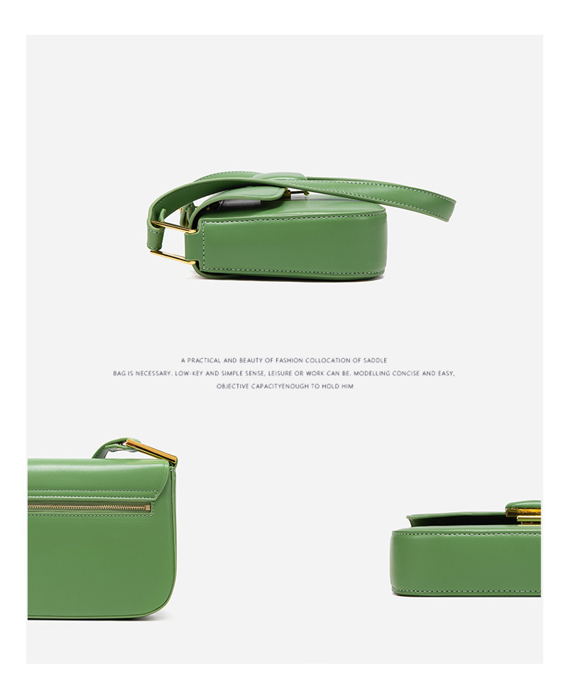 Summer New Fashion Cream Green Underarm Stuffed Square Button Shoulder Bag_voghion.com